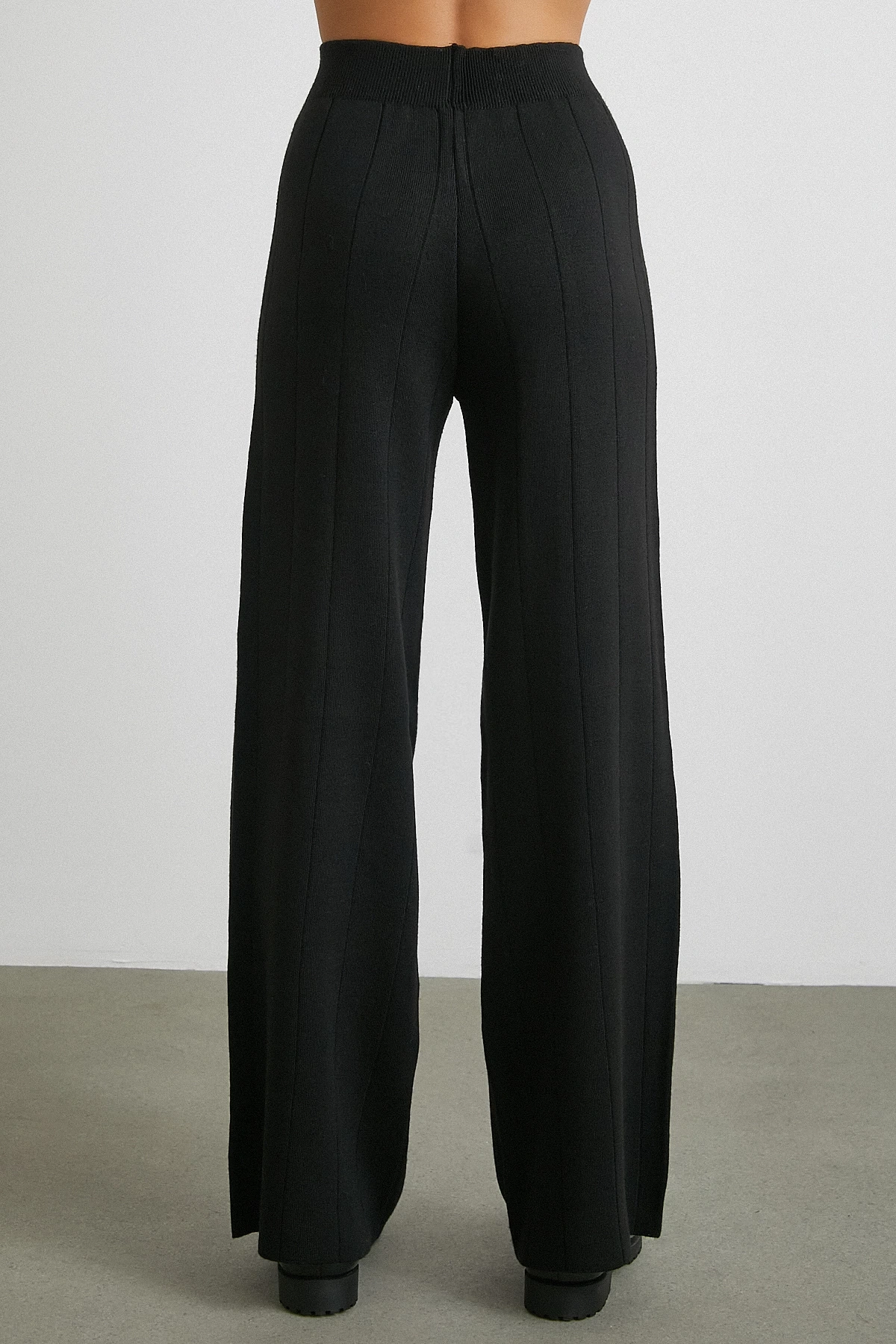 Polo Yaka Pantolonlu Triko Takım Siyah