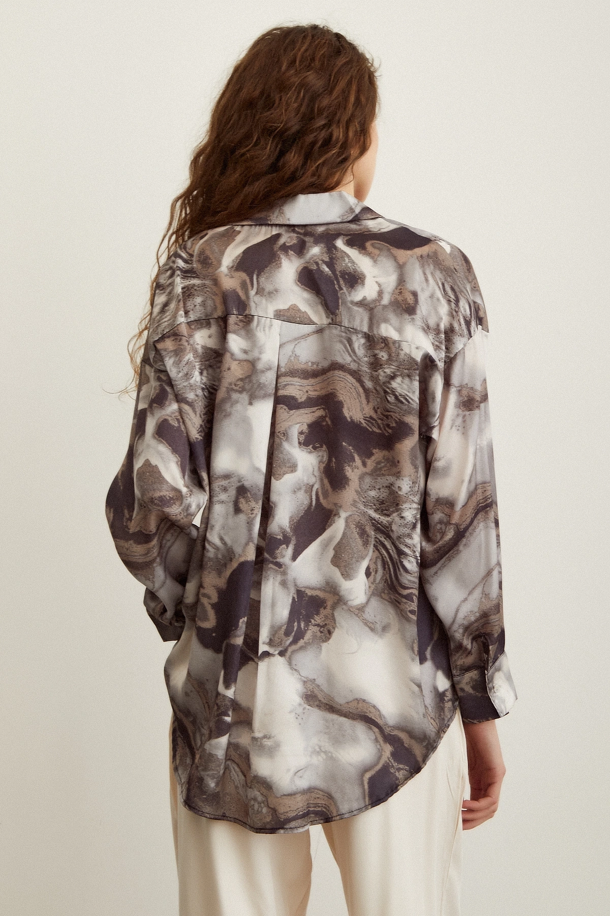 Batik Desen Gömlek Gri