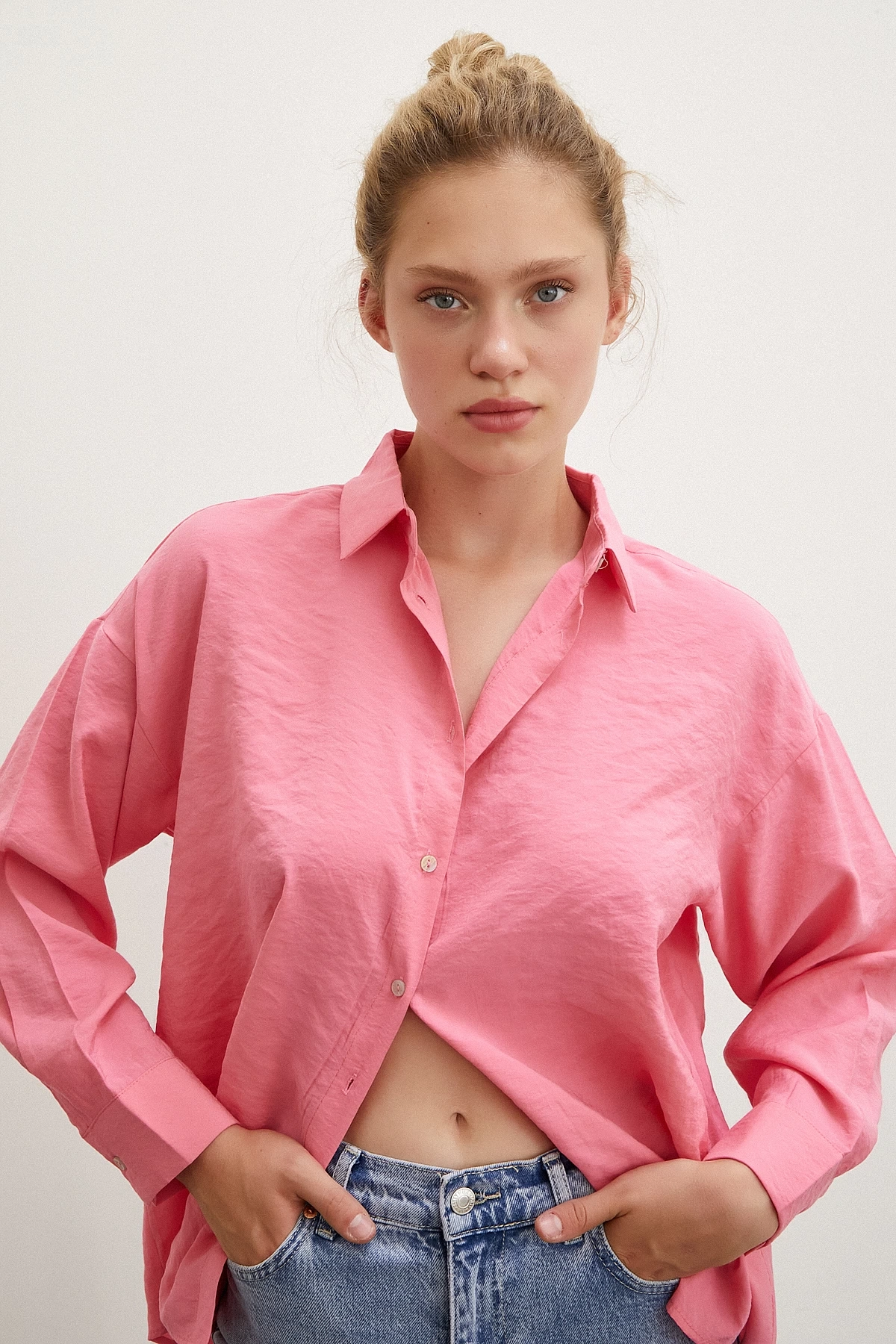 Basic Modal Gömlek Pembe