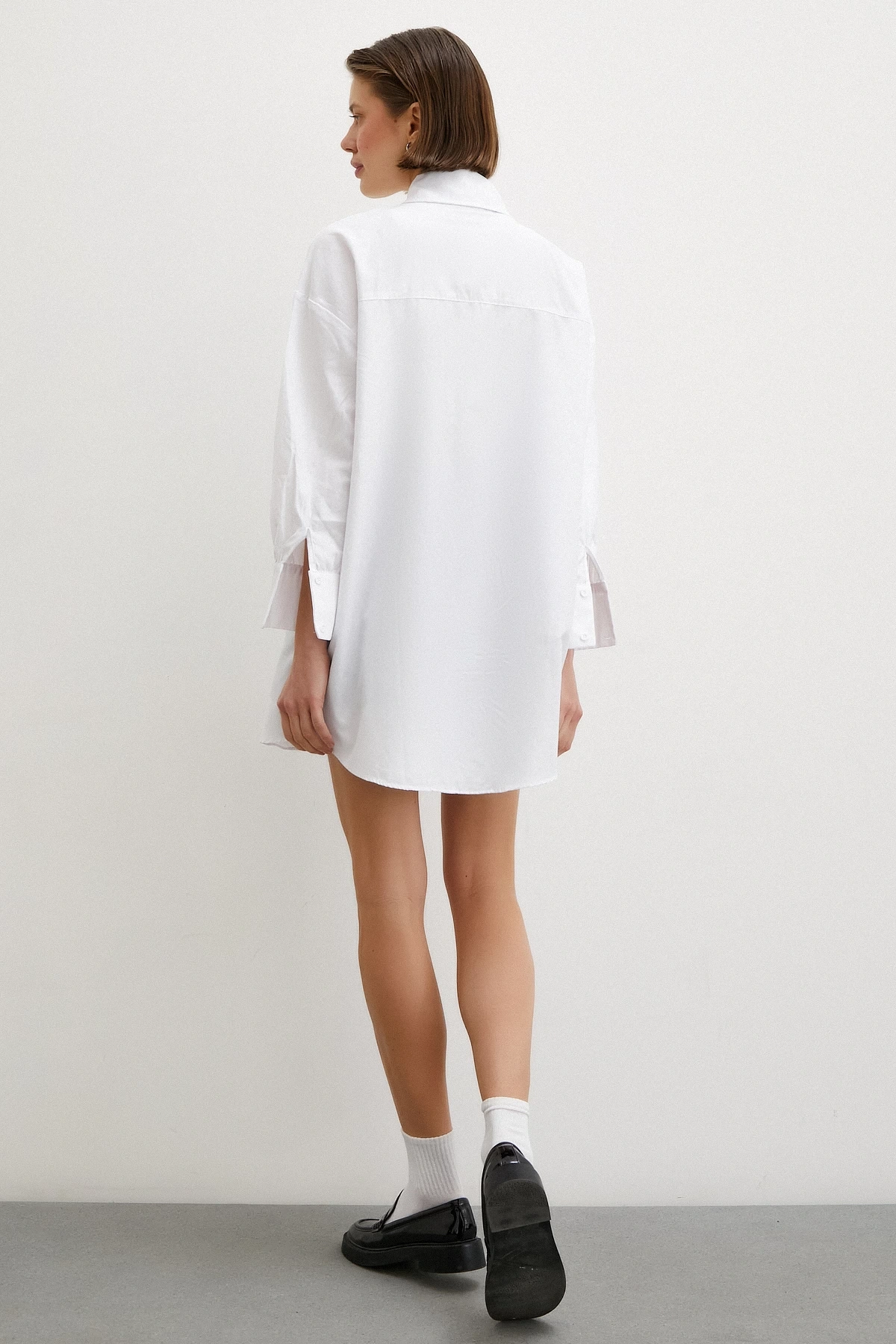 Gömlek Etek Elbise Siyah