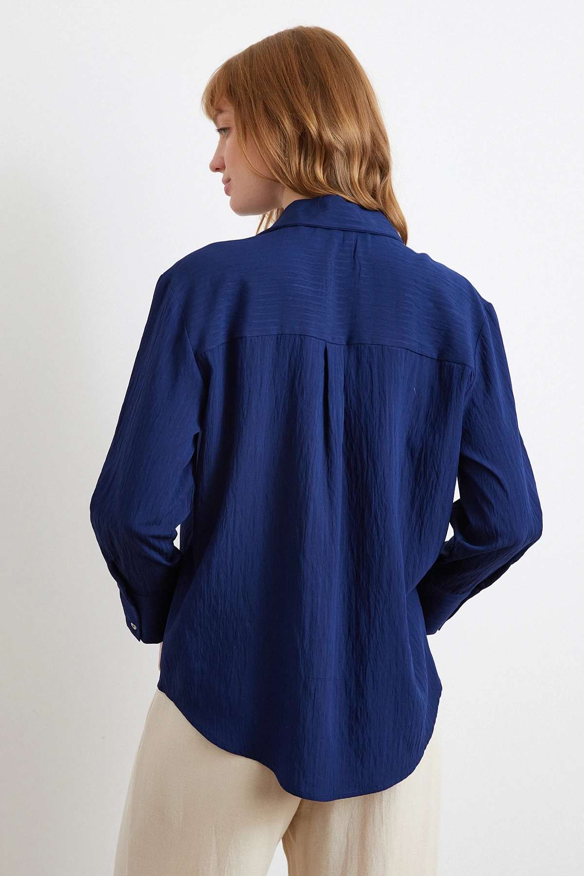 Paralel Çizgili Gömlek Lacivert