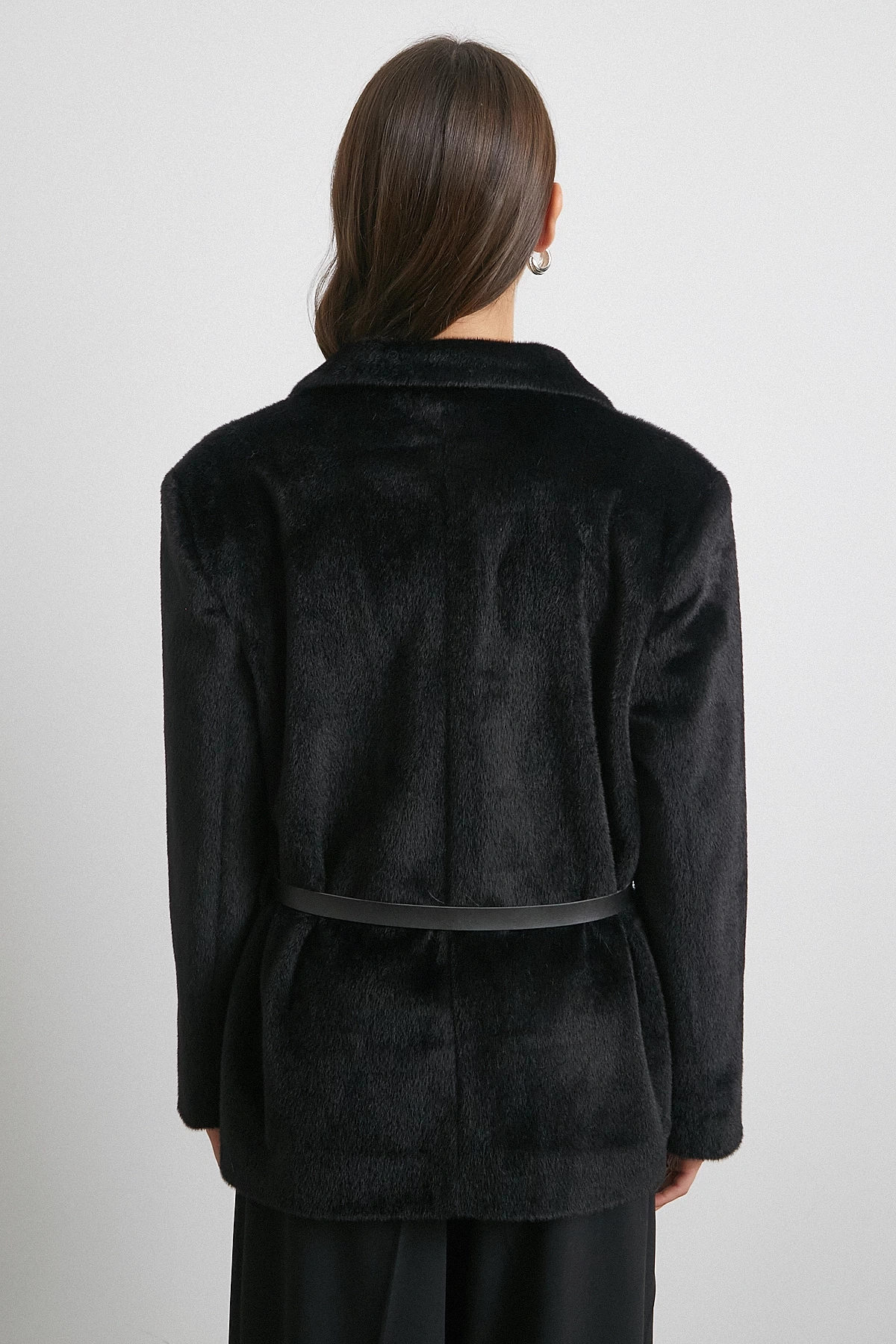 Kemer Tay Flock Ceket Siyah