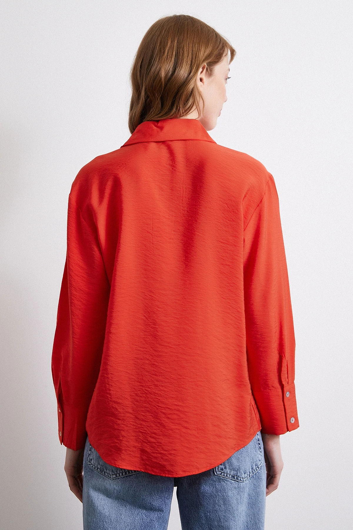 Basic Viskon Gömlek Kırmızı