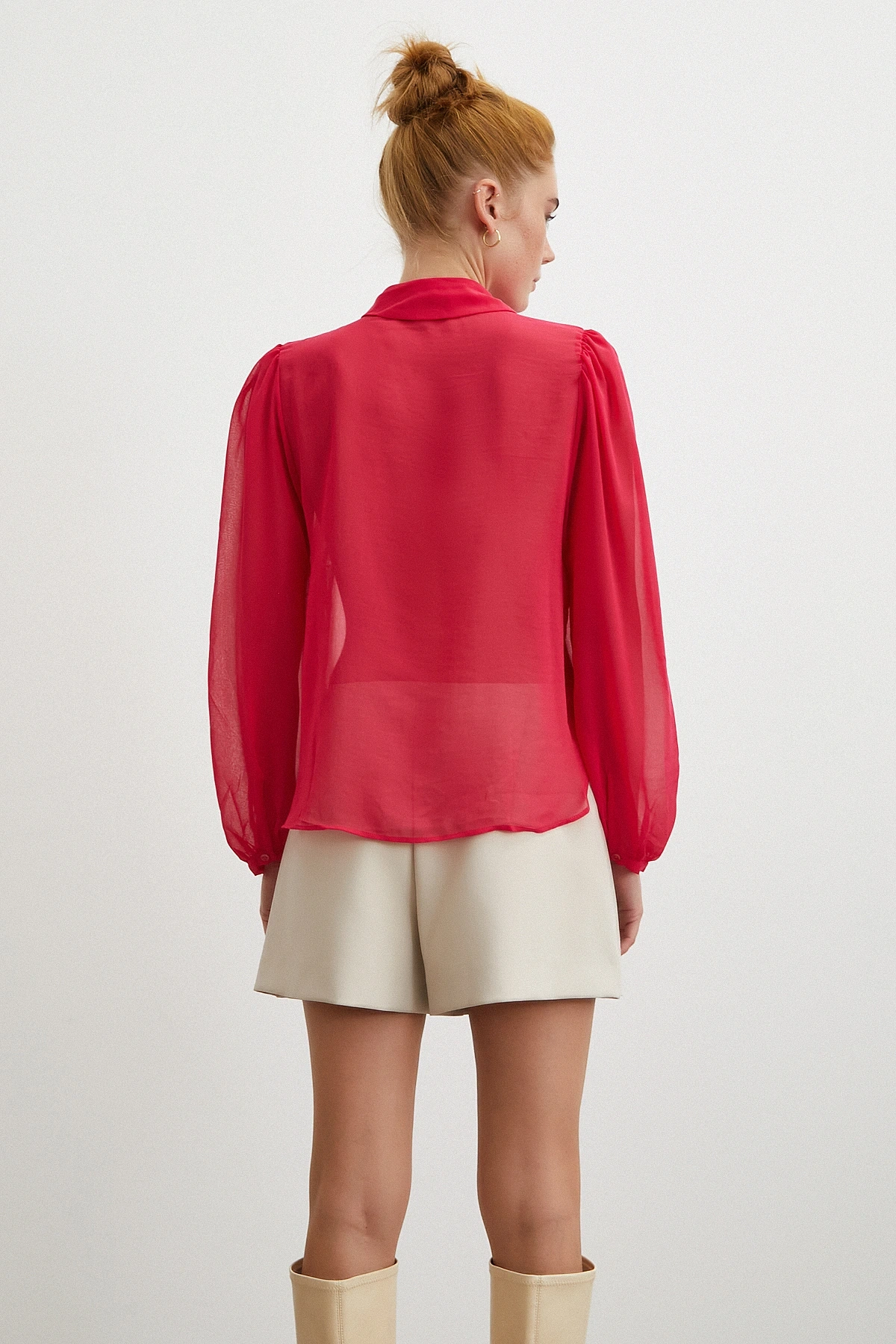 Fırfırlı Gömlek Fuşya