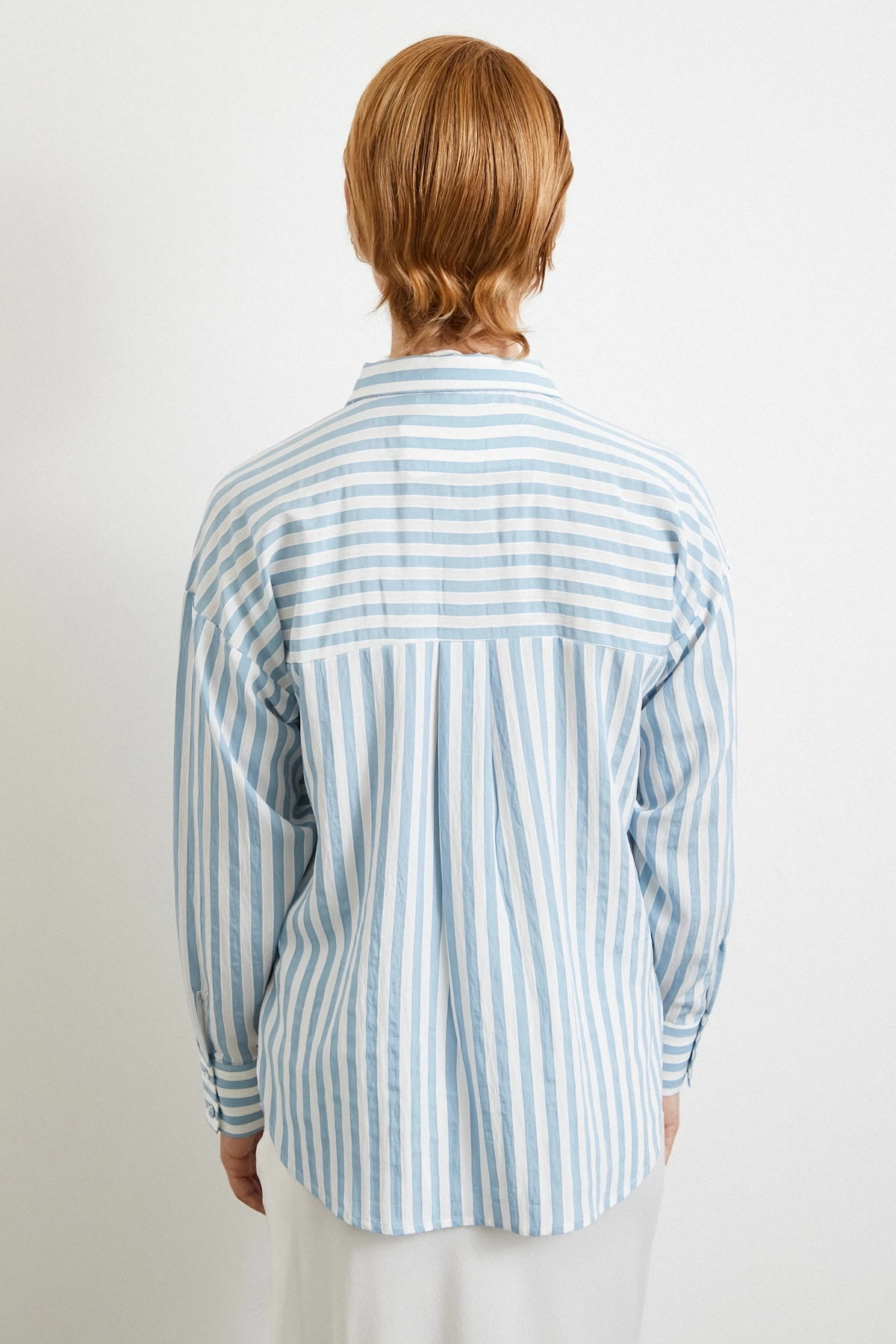 Multi Çizgili Cepli Gömlek Mavi