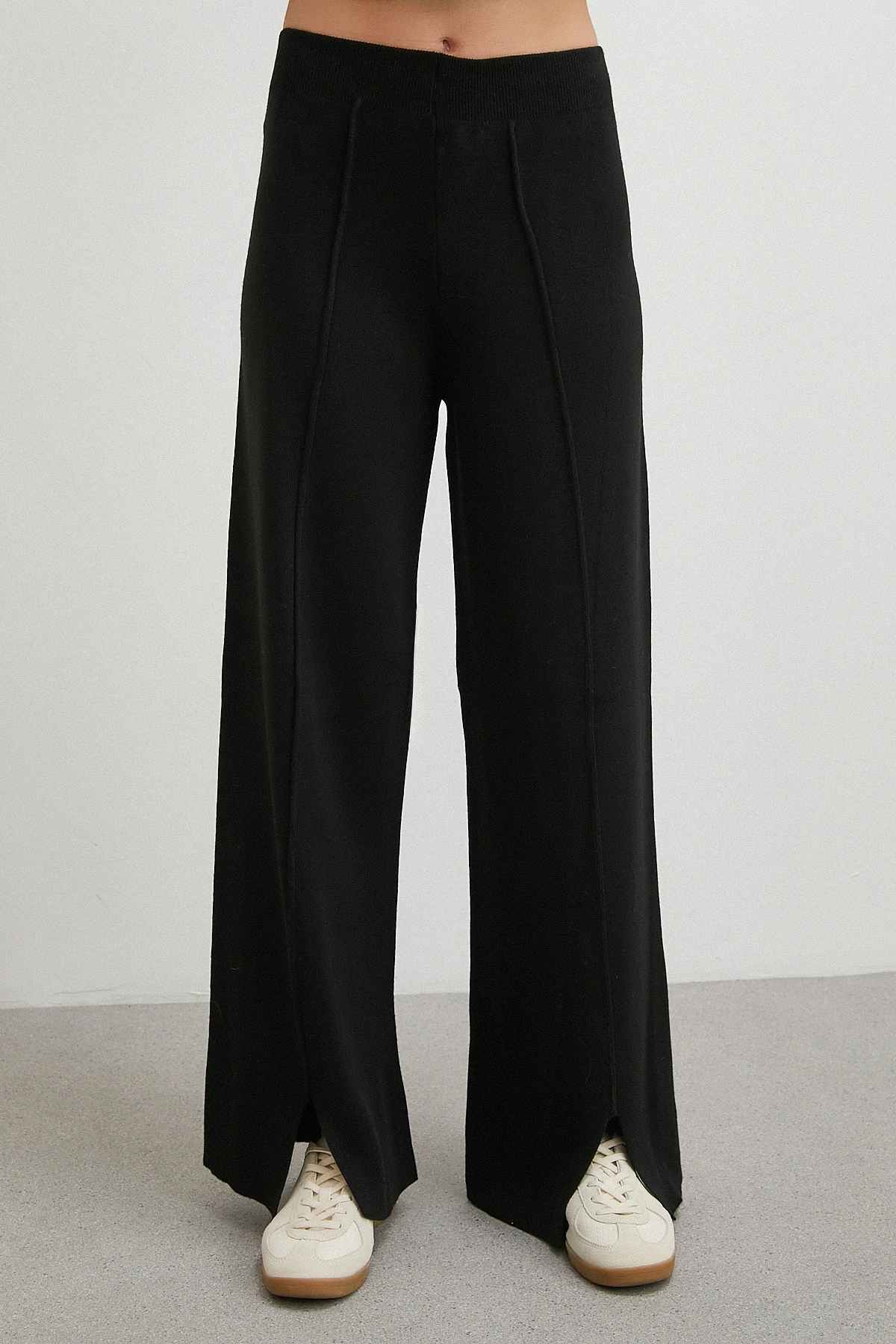 Çift Fermuarlı Kapüşonlu Pantolonlu Takım Siyah