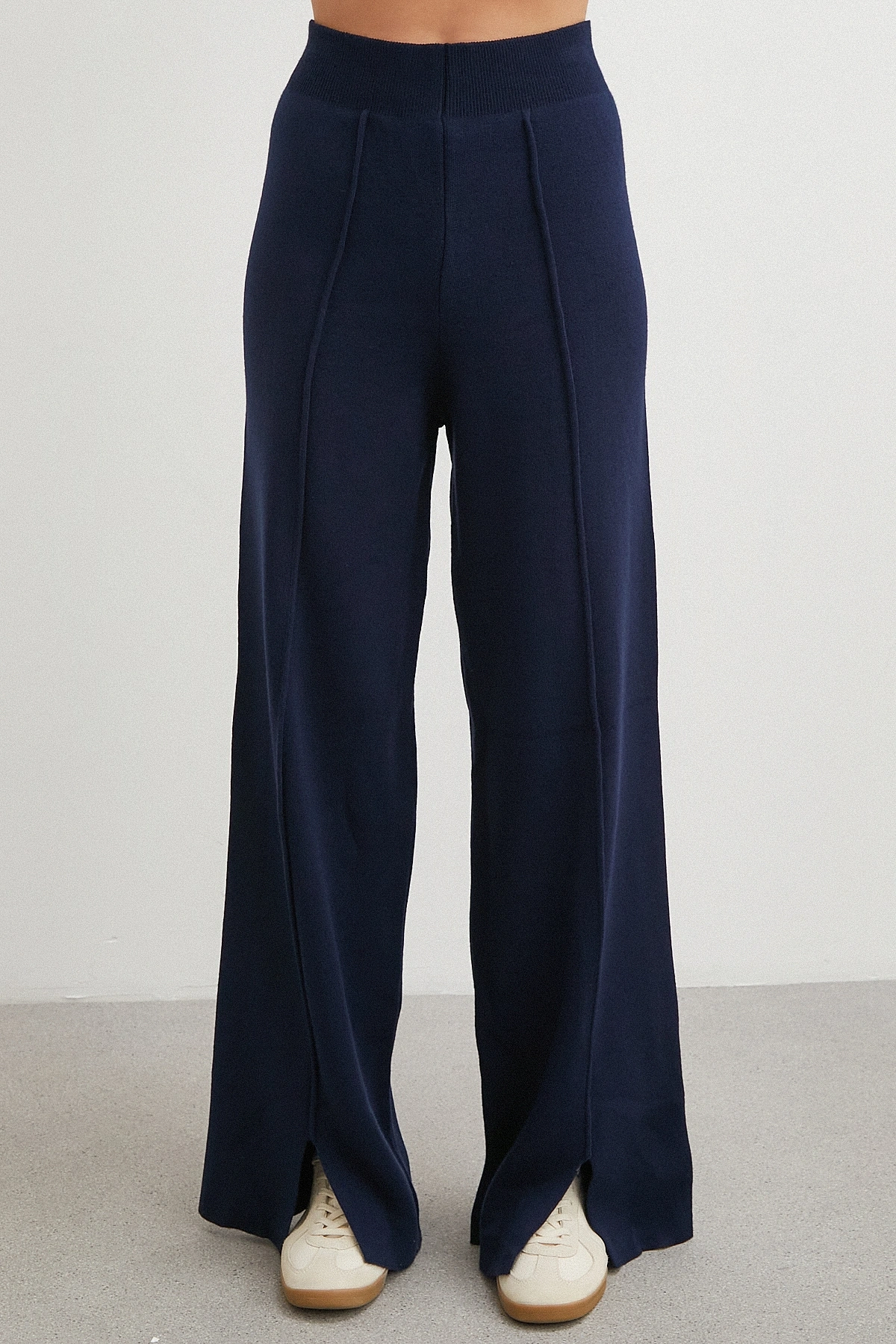 Çift Fermuarlı Kapüşonlu Pantolonlu Takım Lacivert