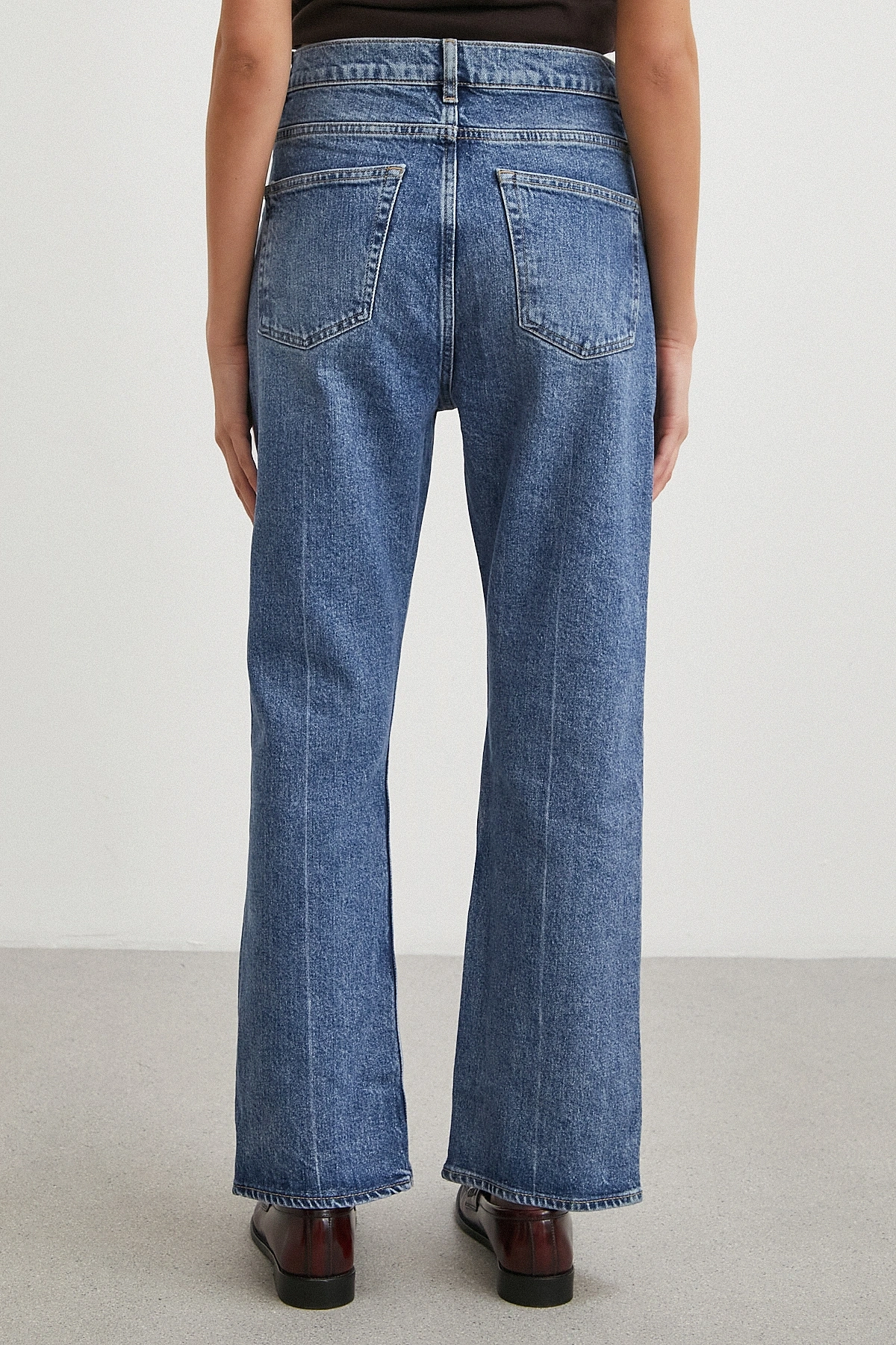 Beş Cepli Yüksek Bel Regular Fit Jean Mavi