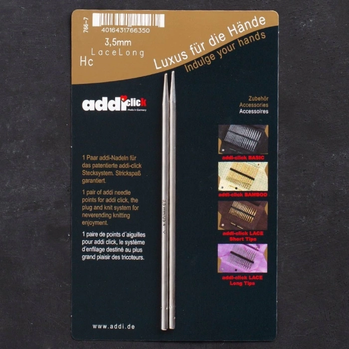 Addi Click Lace 3,5mm Değiştirilebilir Uzun Uçlu Dantel Şişi