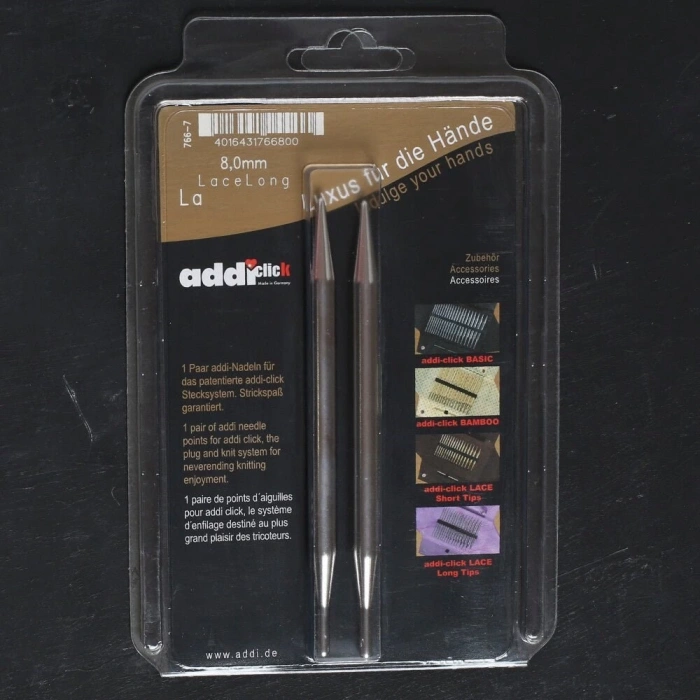 Addi Click Lace 8 Mm Değiştirilebilir Uzun Uçlu Dantel Şişi