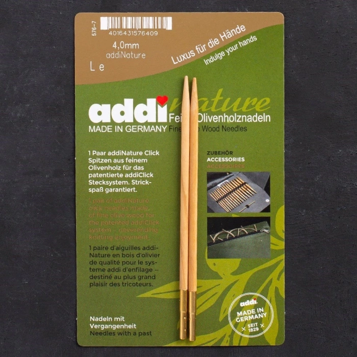 Addi Nature Olive Wood Click 4mm 13cm Misinalı Şiş