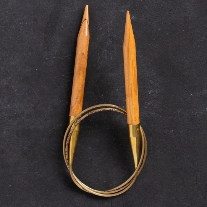 Addi Olive Wood 10 mm 80 cm Zeytin Ağacı Misinalı Örgü Şişi