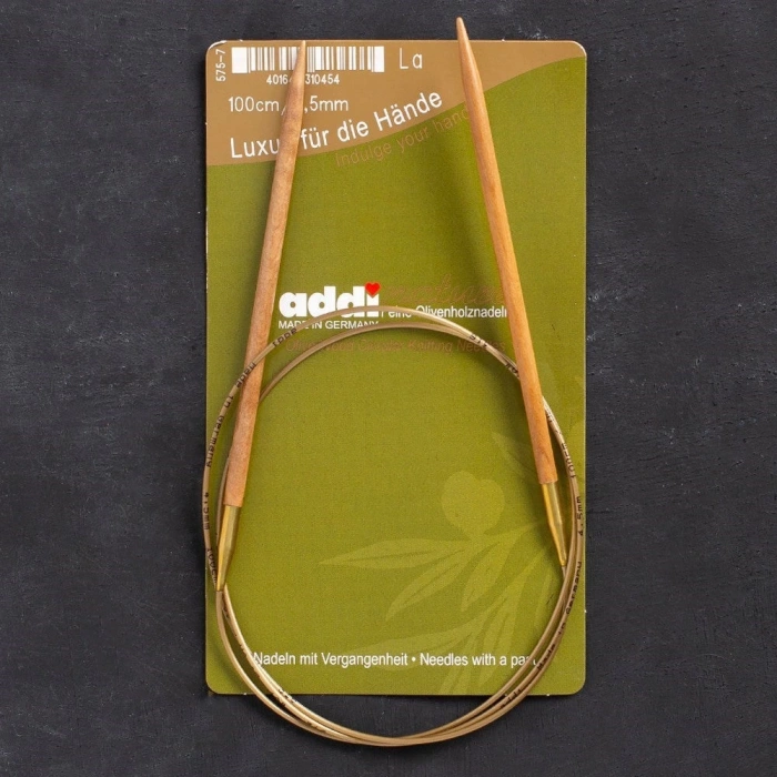 Addi Olive Wood 4,5 mm 100 cm Zeytin Ağacı Misinalı Örgü Şişi