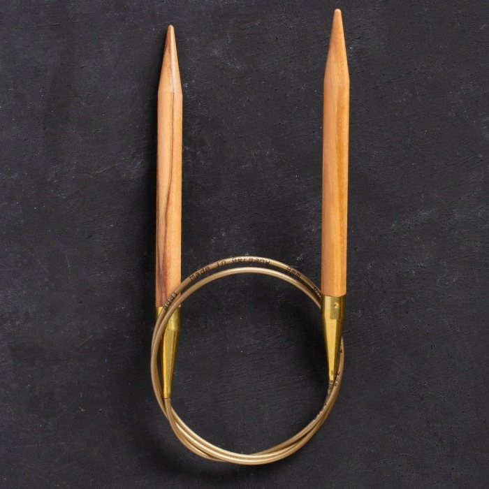 Addi Olive Wood 9 mm 80 cm Zeytin Ağacı Misinalı Örgü Şişi