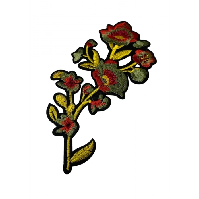 Aplike Ütü İle Yapışan Büyük Çiçek Sarı Arma 12x6 cm