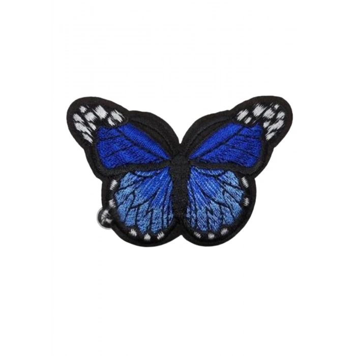 Aplike Ütü İle Yapışan Kelebek Lacivert Arma 7x5 cm
