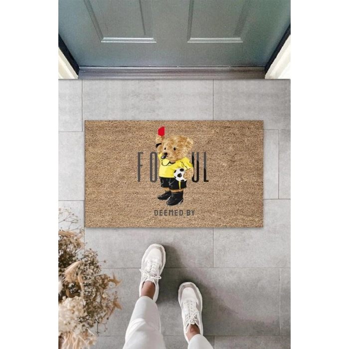 Bej Kapı Önü Paspası Hakem Ayıcık Desen  K-3344