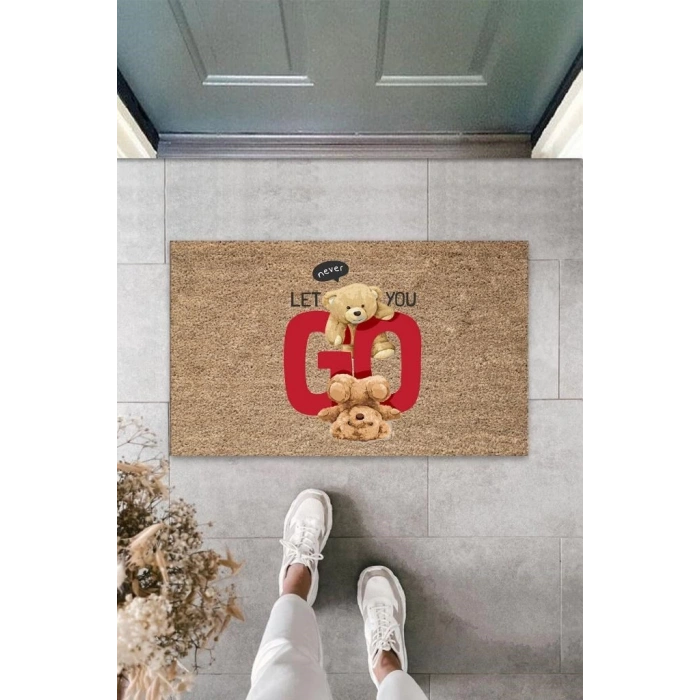 Bej Kapı Önü Paspası Never Let You Go Desen  K-3355