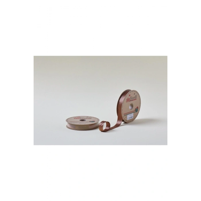 Biye Saten Katlı 047 Kahverengi 2 cm 25 Metre %100 Polyester