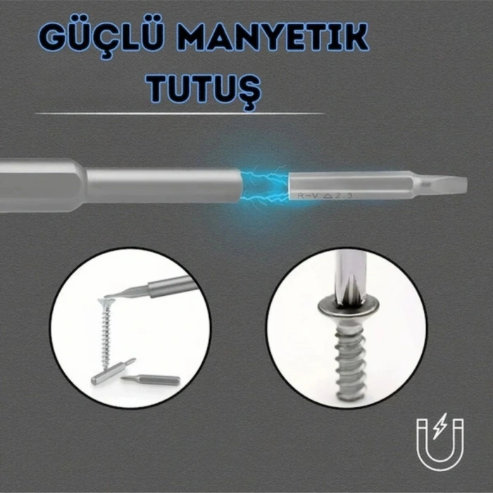 BUFFER® 25 Parça 24 farklı uçlu Mıknatıslı 25 in 1  Tornavida Seti