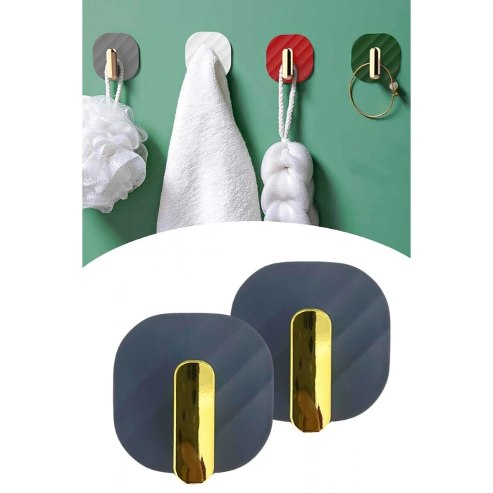 BUFFER®  2li Yapışkanlı Retro Askılık Dolap Kapak Kulpu Gri