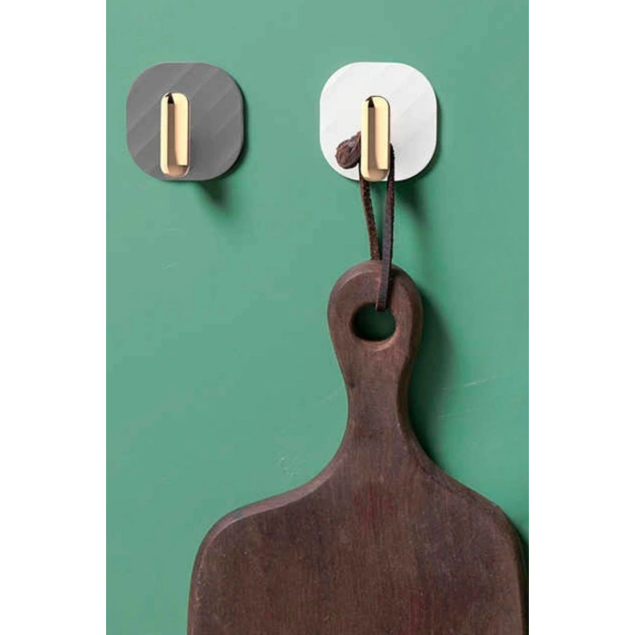 BUFFER®  2li Yapışkanlı Retro Askılık Dolap Kapak Kulpu Gri