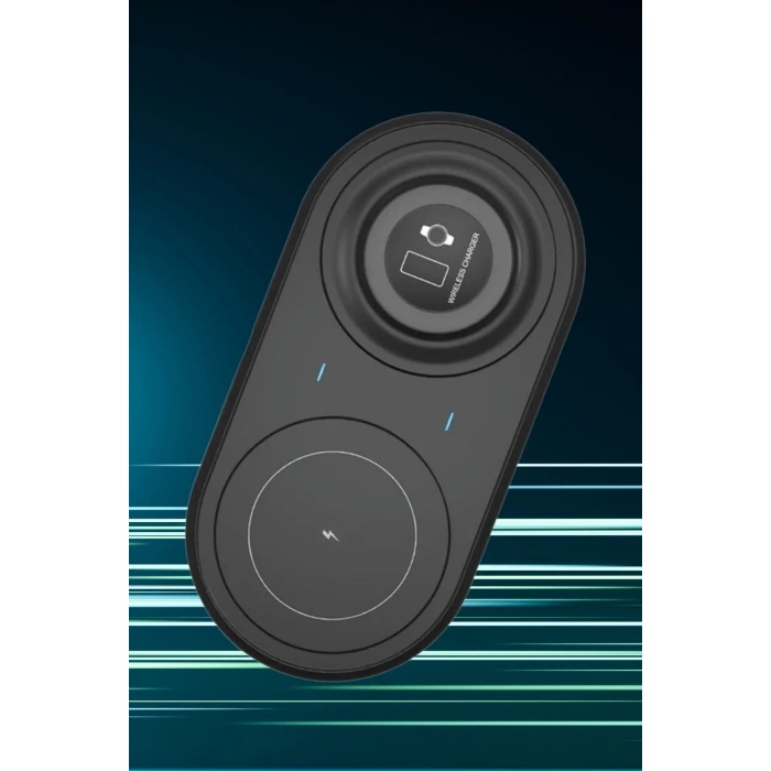 BUFFER® 2si 1arada Kablosuz Saat,Kulaklık ve Telefon Hızlı Şarj Etme Aparatı