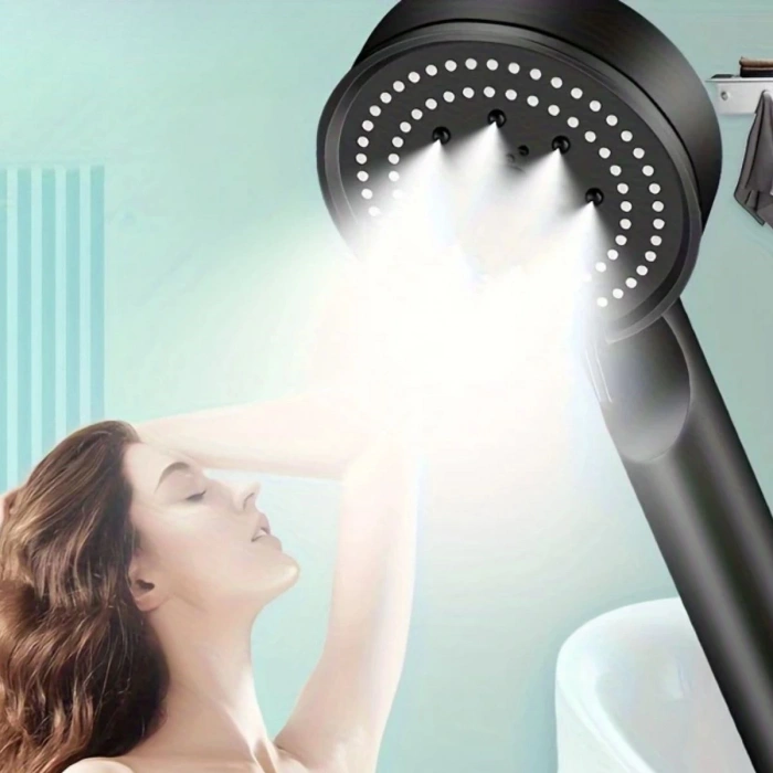 BUFFER® 5 Fonksiyonlu Yüksek Basınçlı Ayarlanabilir Siyah Duş Başlığı