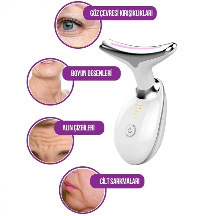 BUFFER® 7 Farklı Işık Modlu Titreşimli Boyun Ve Yüz Ems Güzellik Cihazı
