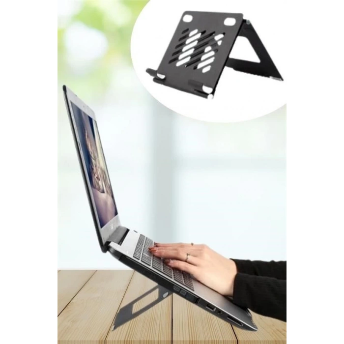Buffer® Ayarlanabilir Metal Dizüstü Destek Tabanı Katlanabilir Taşınabilir Laptop Sehpası Standı