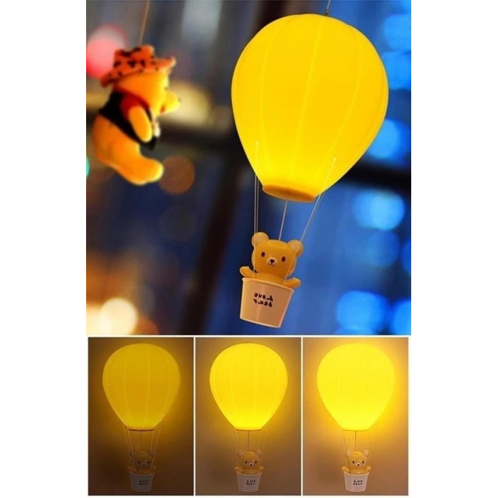 BUFFER® Balonlu Ayıcıklı Eğlenceli Dekoratif Gece Lambası Aydınlatması