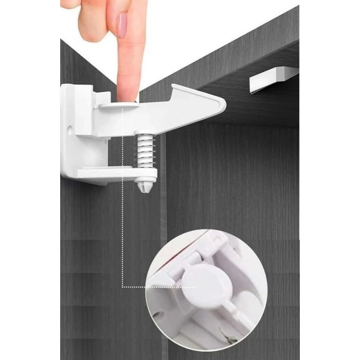 BUFFER® Bebek Çocuk Güvenliği Korumalı Yapışkan Çekmece ve Dolap İçin Tutucu Gizli Güvenlik Kilidi