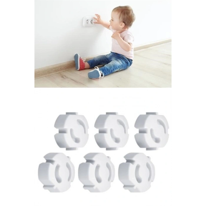 BUFFER® Bebek Çocuk Priz Koruma Kapağı (6 Adet) Çocuk Güvenliği, Priz Muhafazası, Priz Kapatıcı