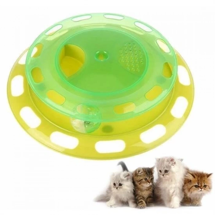 BUFFER® Döner Tablalı Kedi Yemek Yeme Kabı Eğlenceli Kedi Yemek Tabağı