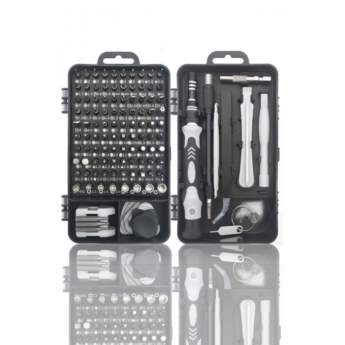 BUFFER® Hassas Tornavida Seti Bilgisayar Pc Telefon Onarım Aracı Seti Manyetik 115 in 1 Tornavida Seti