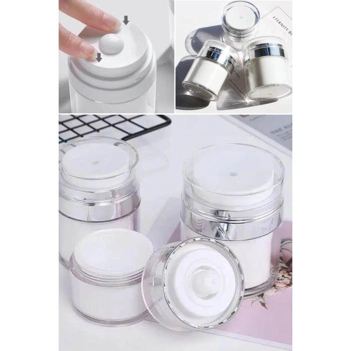 BUFFER® Hava Pompalı Doldurulabilir Vakumlu Krem,Fondoten Sıvı Kozmetik Ürün Şişesi