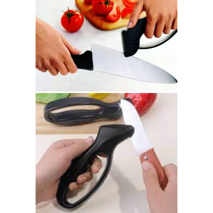 BUFFER® Kolay Tutuş Saplı Paslanmaz Çelik Manuel Bıçak Bileme Aleti