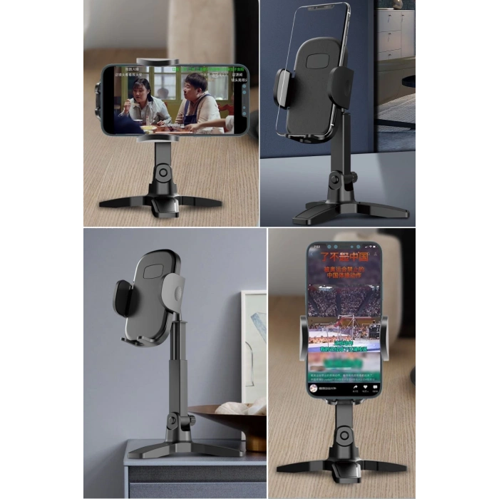 BUFFER® Masaüstü Telefon Standı 360 Derece Dönebilen Başlıklı Ayaklı Telefon Tripodu