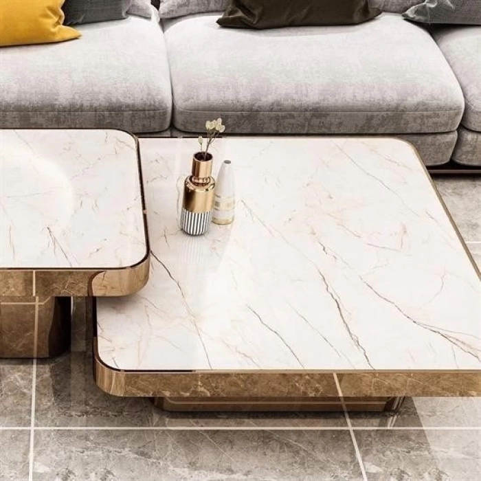 BUFFER® Mermer Desenli Masa Tezgah Mutfak Su Geçirmez Yapışkanlı Folyo Sticker Bej 5x0,6m