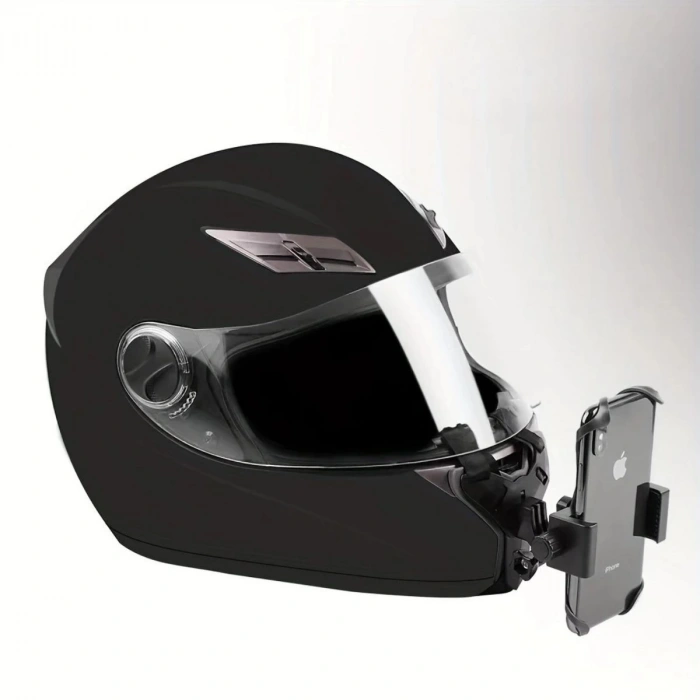 BUFFER® Motorsiklet Kask Önü Takılan Telefon Tutucu Aksiyon Kamerası Takılabilen Aparat