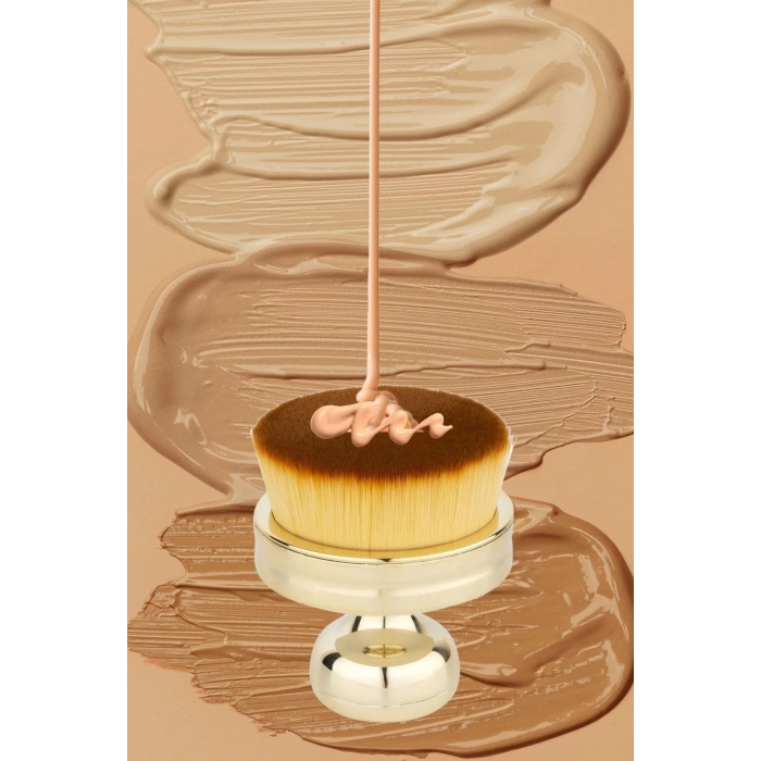 BUFFER® Profesyonel Geniş Pratik Tutma Saplı Gold Büyük Fondöten Yayma Fırçası