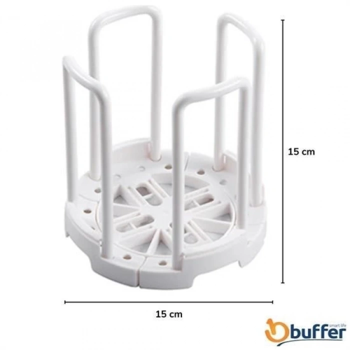 BUFFER® Tabak Bardak Kase Standı Bulaşık Kurutma Tutucu Mutfak Düzenleyici Organizatör