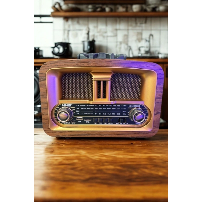 BUFFER® Taşınabilir Klasik AM/FM/SW  Retro Ev Radyo USB ile Şarj Olabilen Retro Radyo
