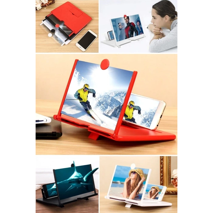 BUFFER® Telefon ve Tablet Ekran Büyütücü Aparat Kırmızı