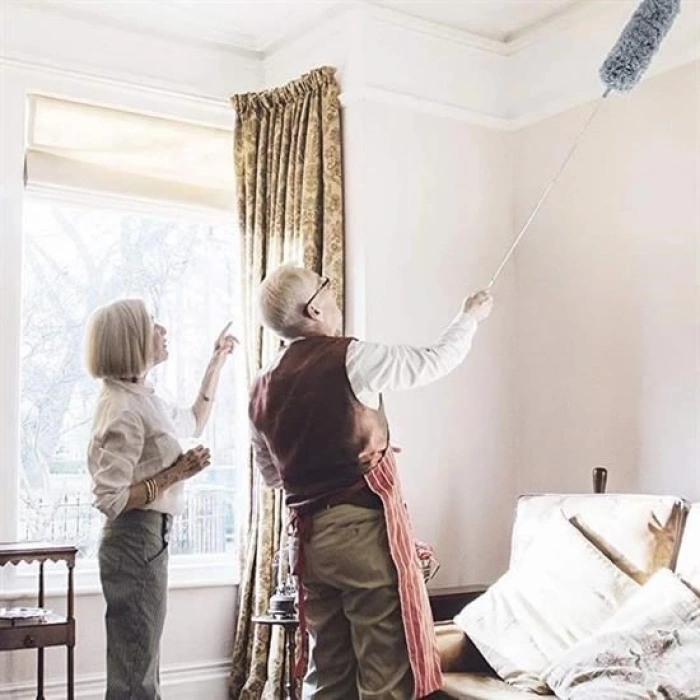 BUFFER® Teleskopik 3lü Mop Toz Alma Püskülü Çok Fonksiyonlu Temizlik Seti