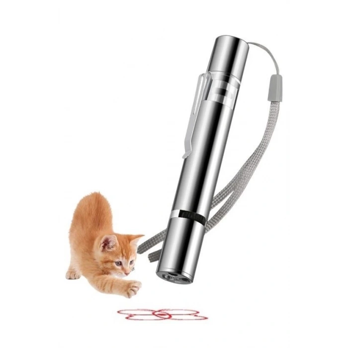 BUFFER® Usb İle Şarj Edilebilen 3In 1 Kırmızı Işık +Beyaz Led Meşale Işık + Uv El Feneri Kedi Lazeri