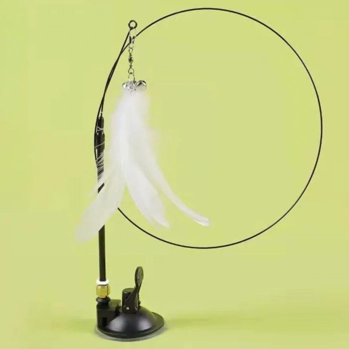 BUFFER® Vantuzlu Tüylü Zilli Olta Kedi Oyuncağı 2 Oltalı