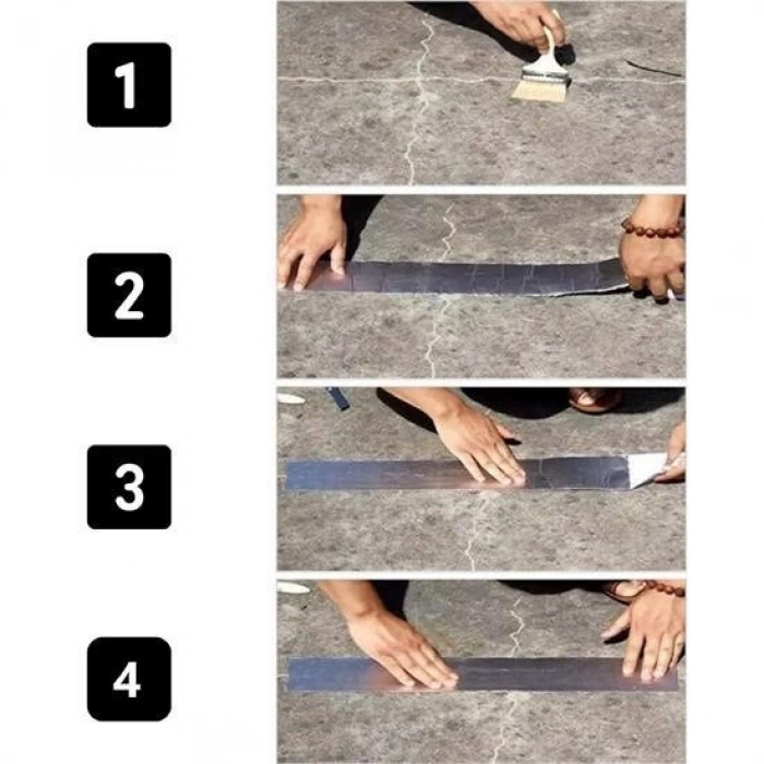 BUFFER® Yüksek Sıcaklık Dayanan Su Geçirmez Çatı Boru Duvar Çatlak Onarıcı Yapışkan Bant Folyo 5 cm