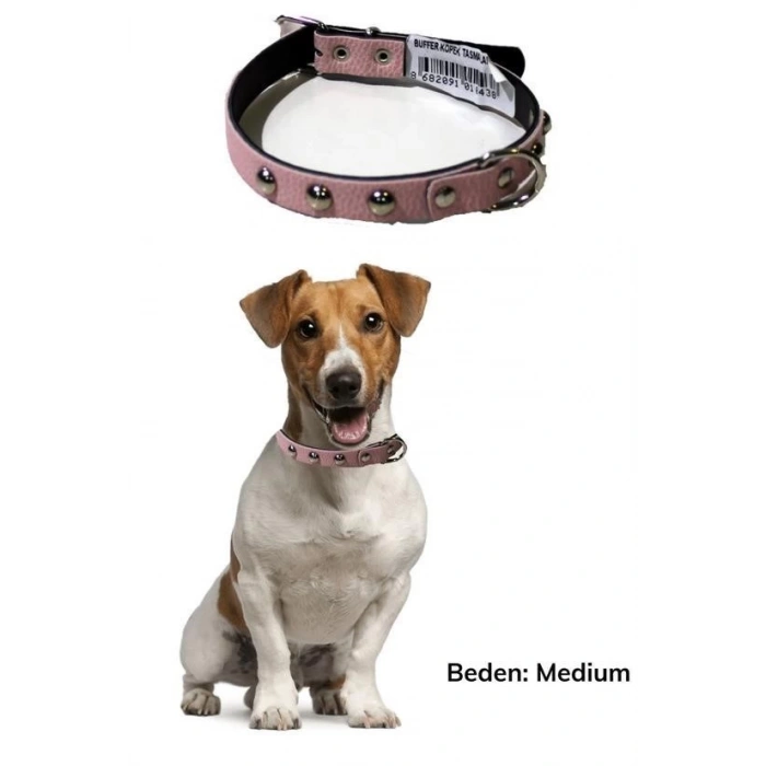 BUFFER® Yumuşak Dokulu Deri Köpek Gezdirme Boyun Tasması Medium