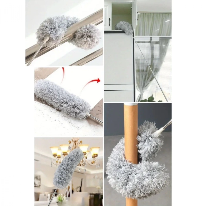 BUFFER®Teleskopik Bükülebilir Köşe Bucak Toz Alma Püskülü Dev Boy 280 cm